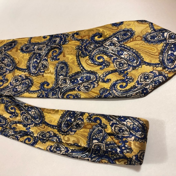 Robert Talbott /Seven Fold Tie - Blue/Gold - Picture 8 of 8